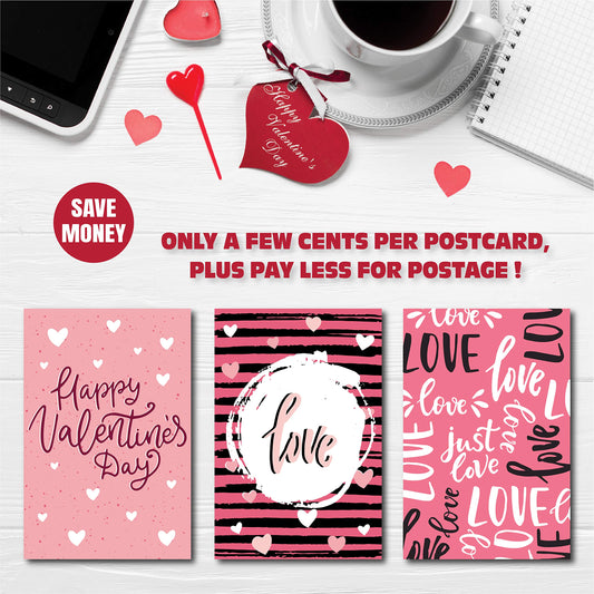 Happy Valentines Day Postcards - (48 Pack) 4"X6"