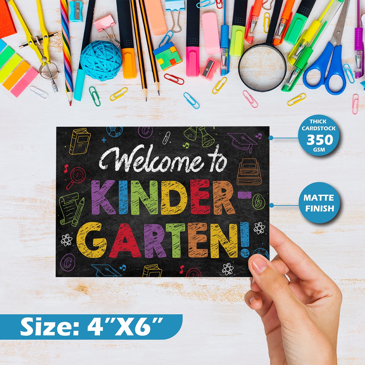 Kindergarten Postcards ( Back to School ) - 50 Pack 4"X6"
