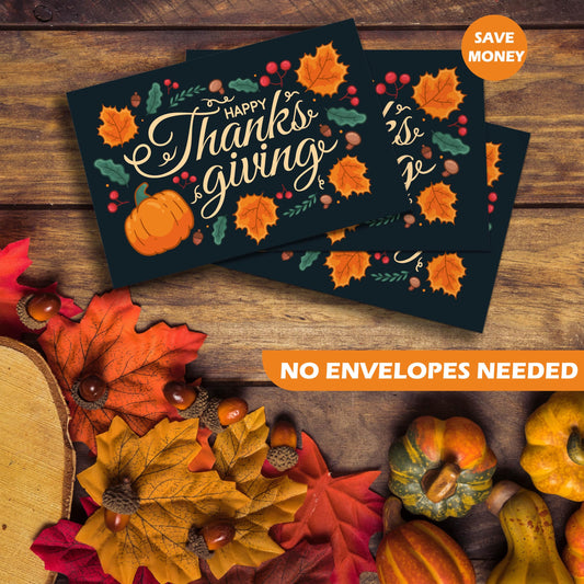 Thanksgiving Postcards 1 Design - (50 Pack) 4"X6"