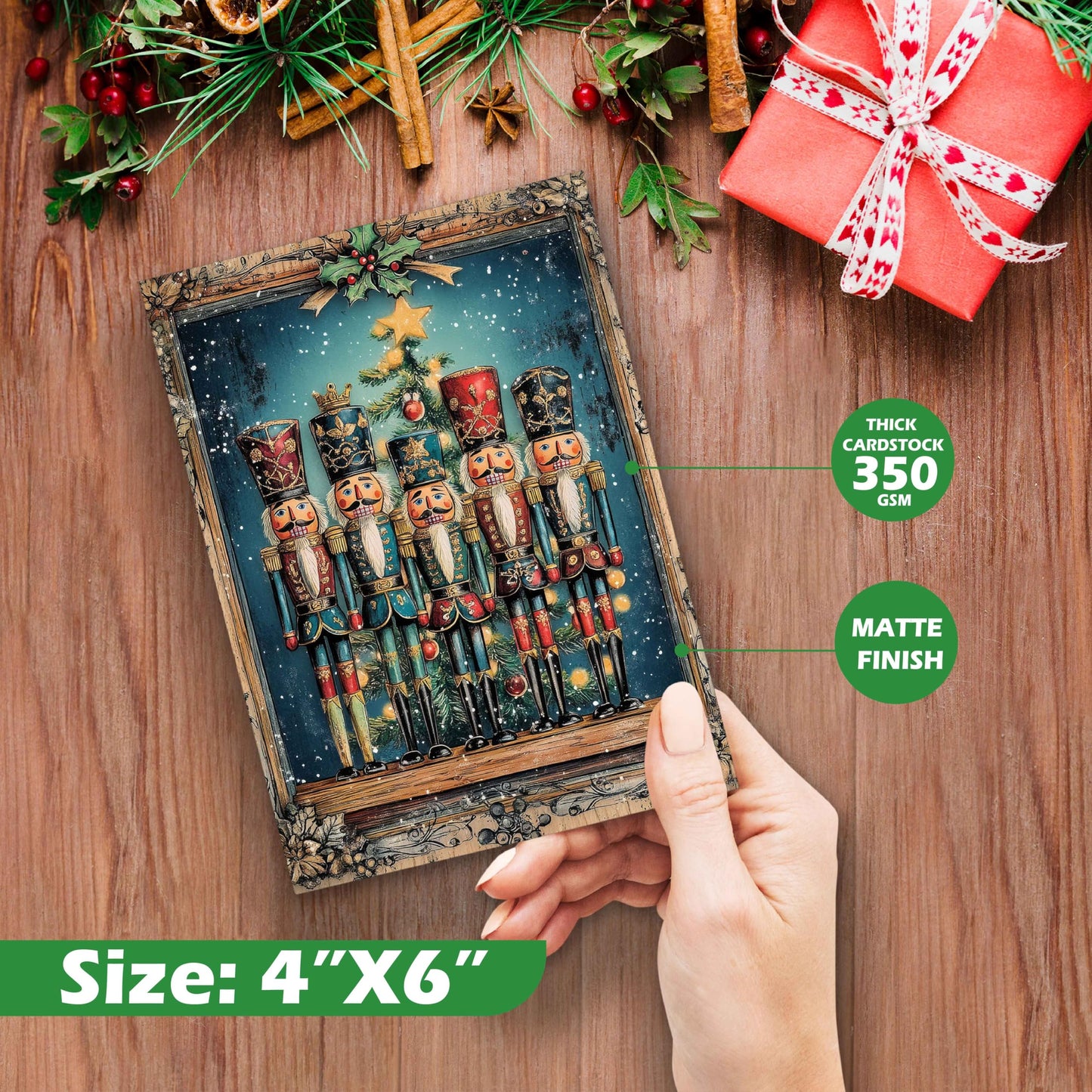 Christmas Postcards : Vintage Holiday Postcards for Mailing - (4" x 6")