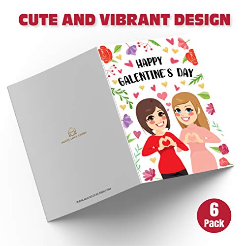 Happy Galentine's Day Cards - (12-Pack, 5 x 7 Inches), Parks and Recreation Themed Valentine's Day Cards Set (Comes With Envelopes) (12-Pack)