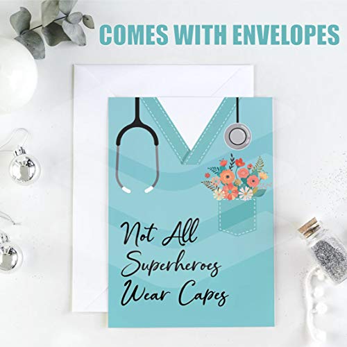 Bulk Nurse Appreciation Week Cards - 5" X 7" (12 Pack, Envelopes Included)