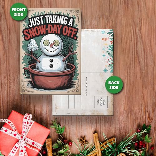 Funny Vintage Christmas Postcards for Mailing - (4"X6") Set Includes 48 Holiday Postcards