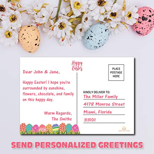 Happy Easter Postcards - (48-Pack, 6 Different Designs). 4"X6"