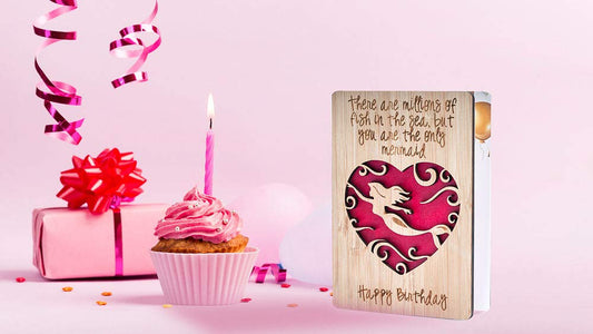 Happy Birthday Cards For Women: Birthday Card for Wife, Fiance, Lover or Her; Unique Laser Cut Mermaid Design Makes it Perfect Birthday Card for Girlfriend. Can Be Given As Birthday Gift For Women