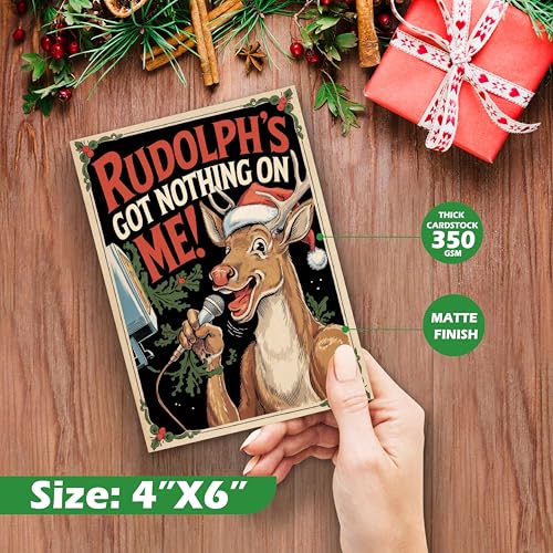 Funny Vintage Christmas Postcards for Mailing - (4"X6") Set Includes 48 Holiday Postcards