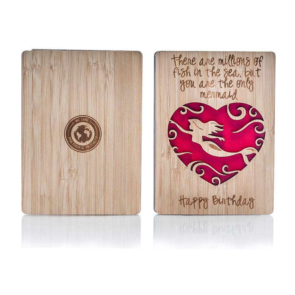 Happy Birthday Cards For Women: Birthday Card for Wife, Fiance, Lover or Her; Unique Laser Cut Mermaid Design Makes it Perfect Birthday Card for Girlfriend. Can Be Given As Birthday Gift For Women