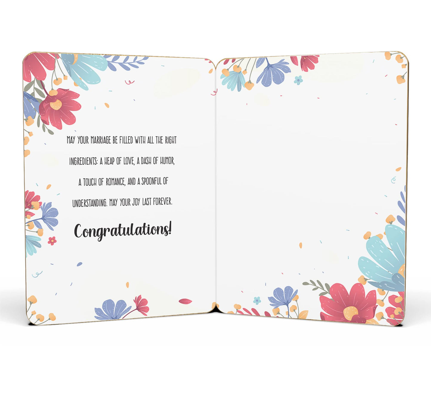 AGAPE LOVE CARDS Wedding Congratulations Card for Couple - Made From Real Bamboo | 6" X 4.5" - 1 Pack (Envelope Included) | Mr. & Mrs. Wedding Card for Bride and Groom (Just Married) (Just Married)