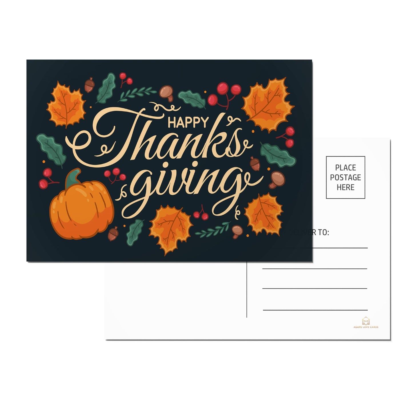 Thanksgiving Postcards 1 Design - (50 Pack) 4"X6"