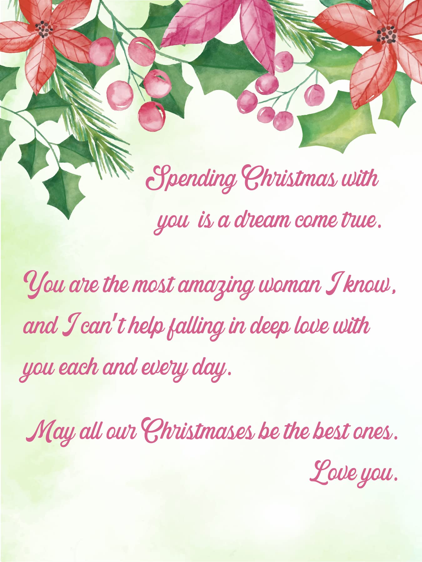 Merry Christmas Card For Wife