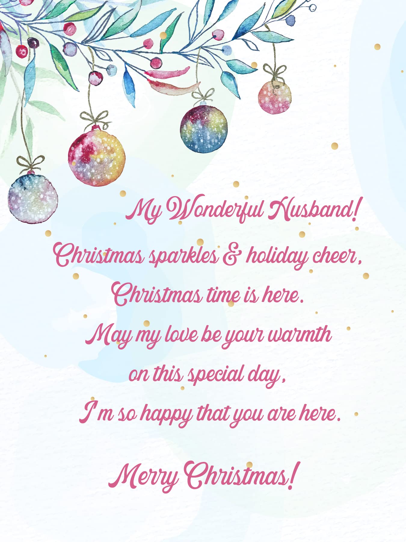 Merry Christmas Card For Parents