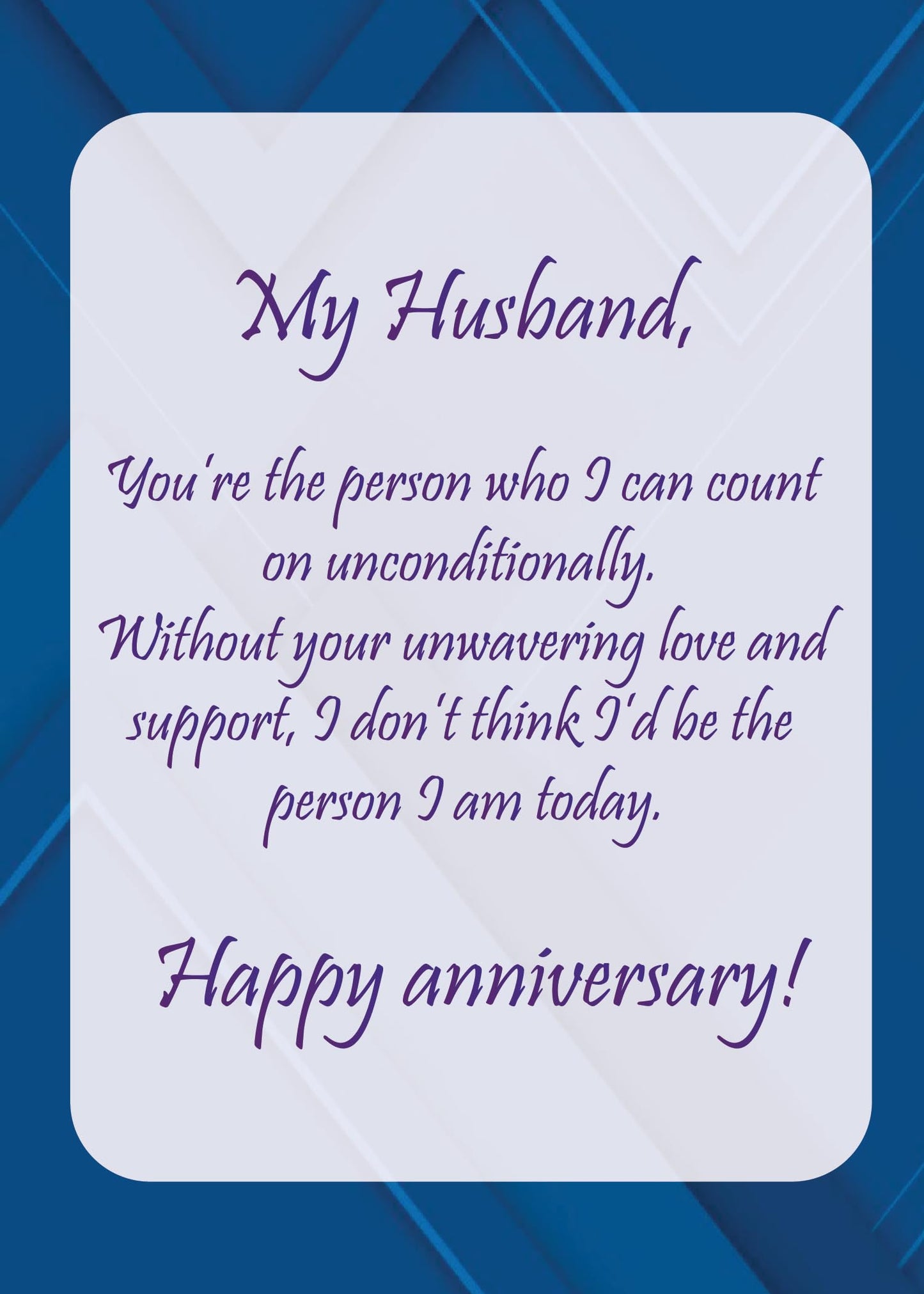 Wedding Anniversary Card for Husband