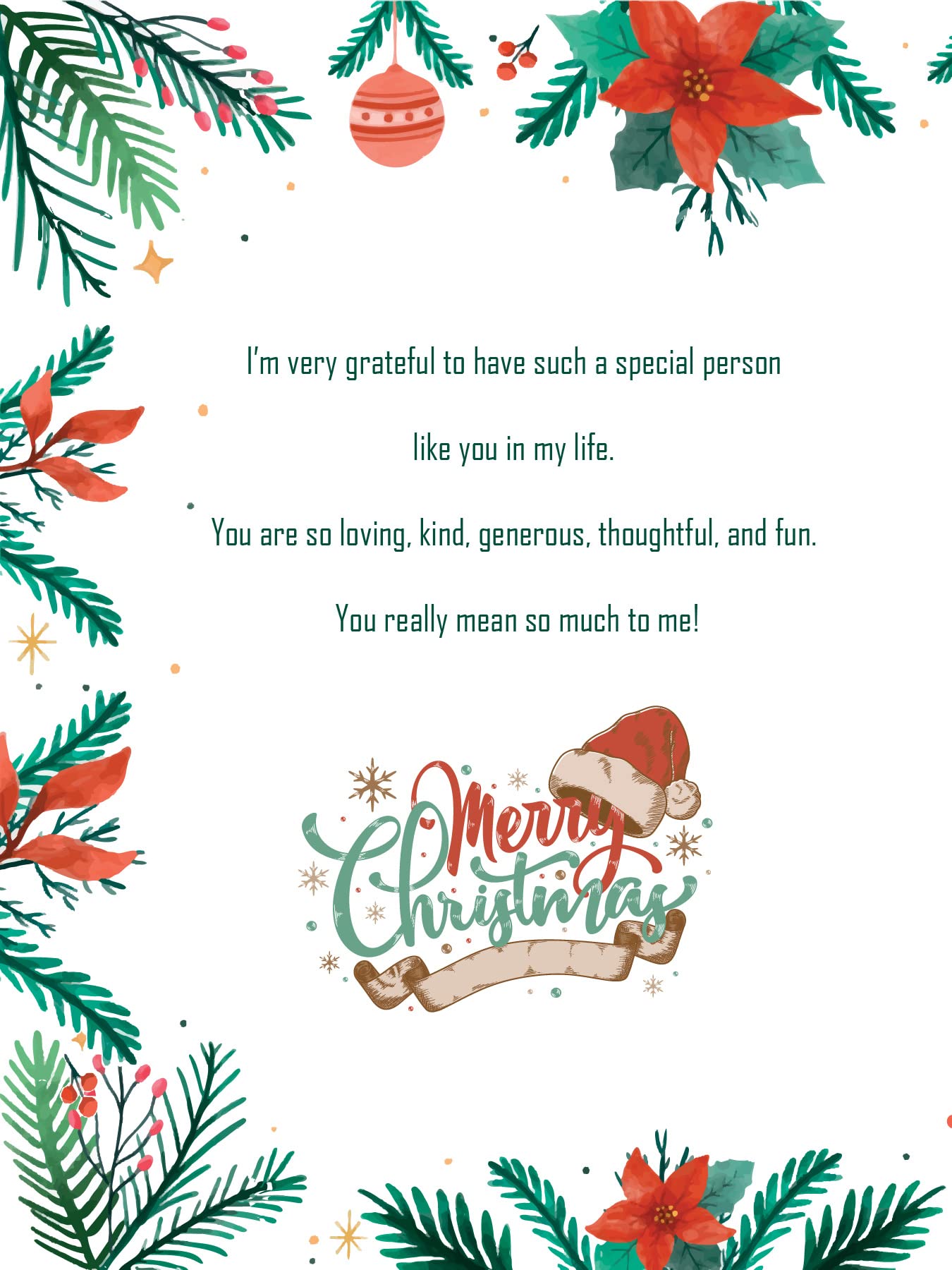 Merry Christmas Card For Wife