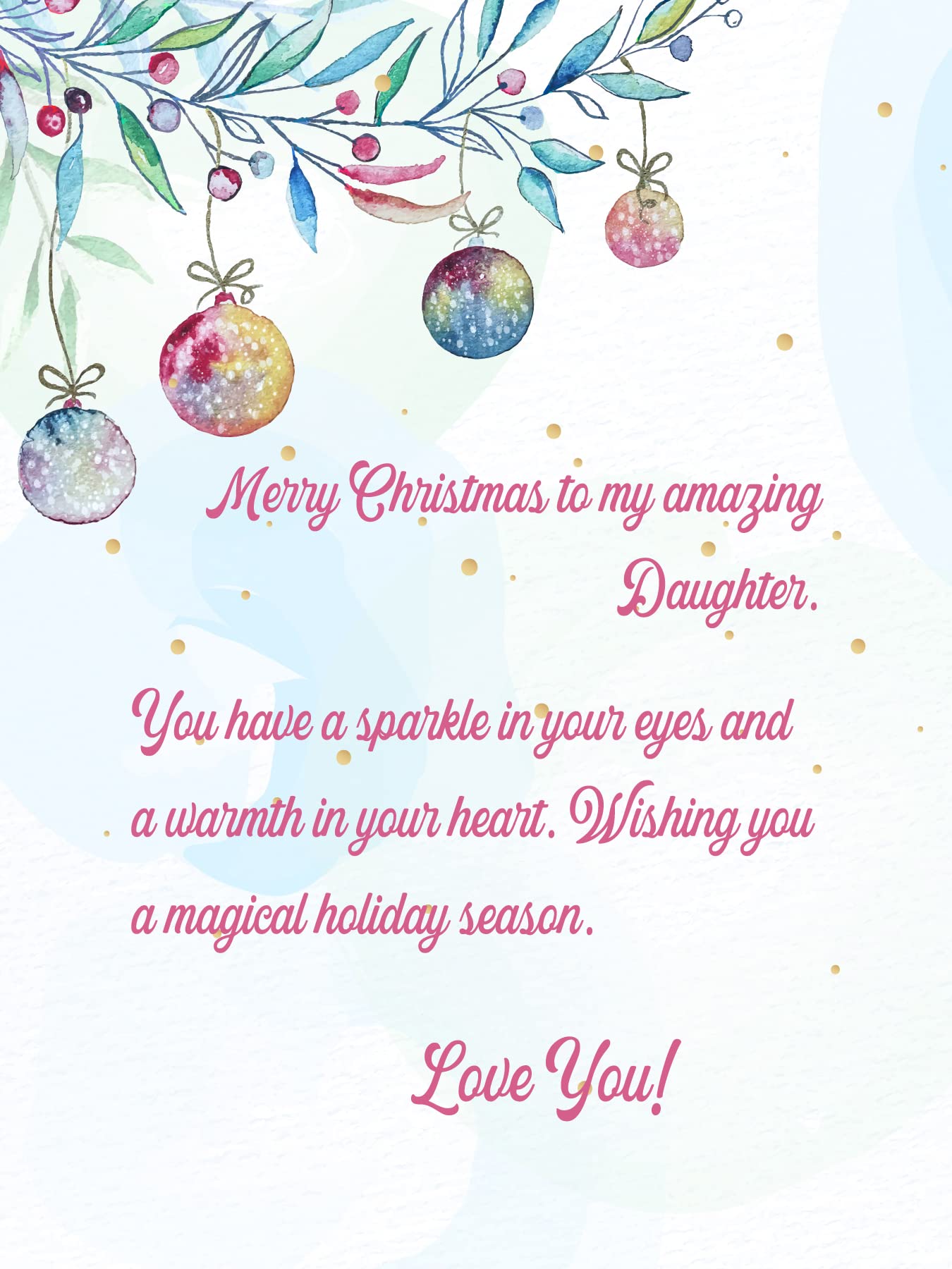 Merry Christmas Card for Daughter