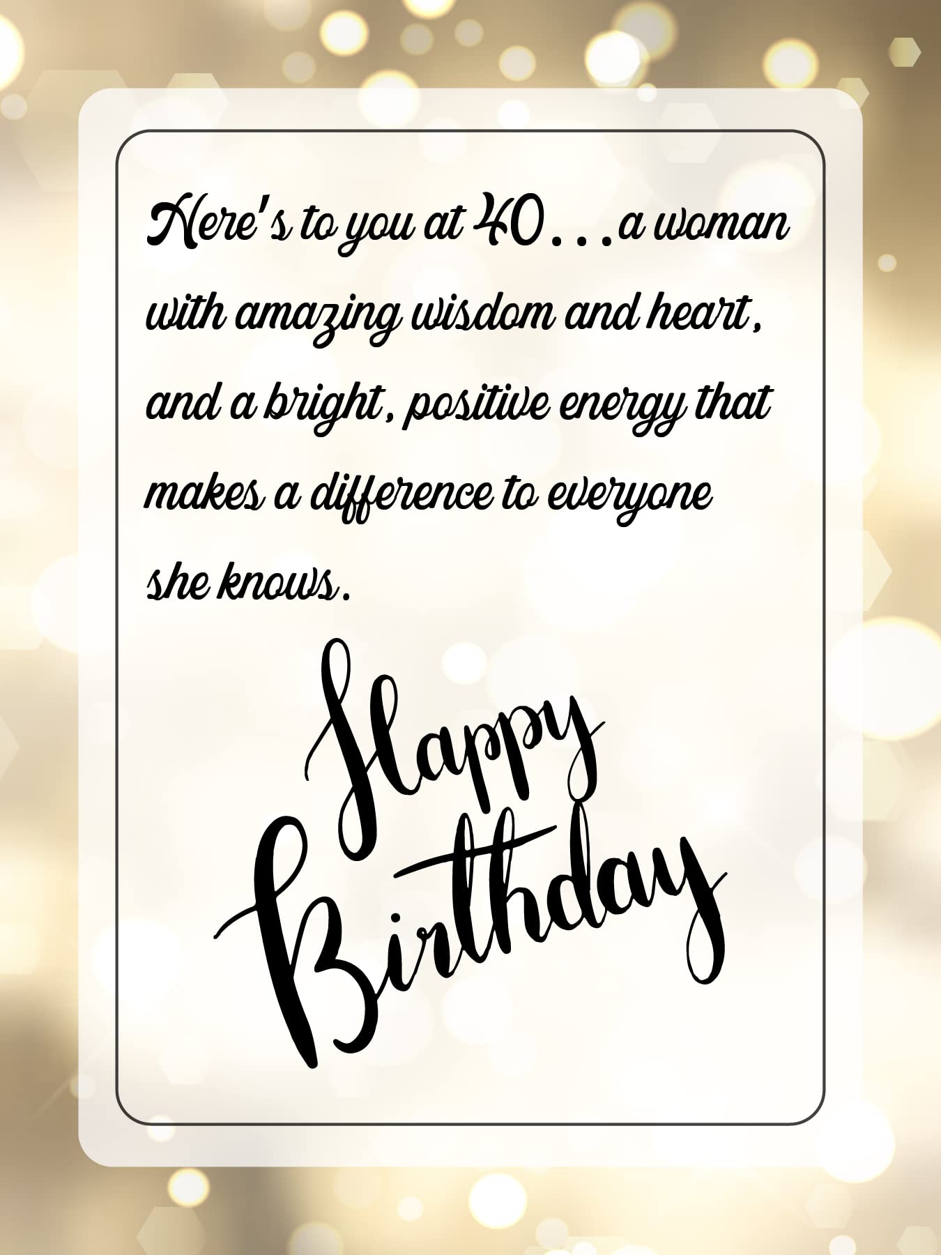 40th Birthday Cards For Women