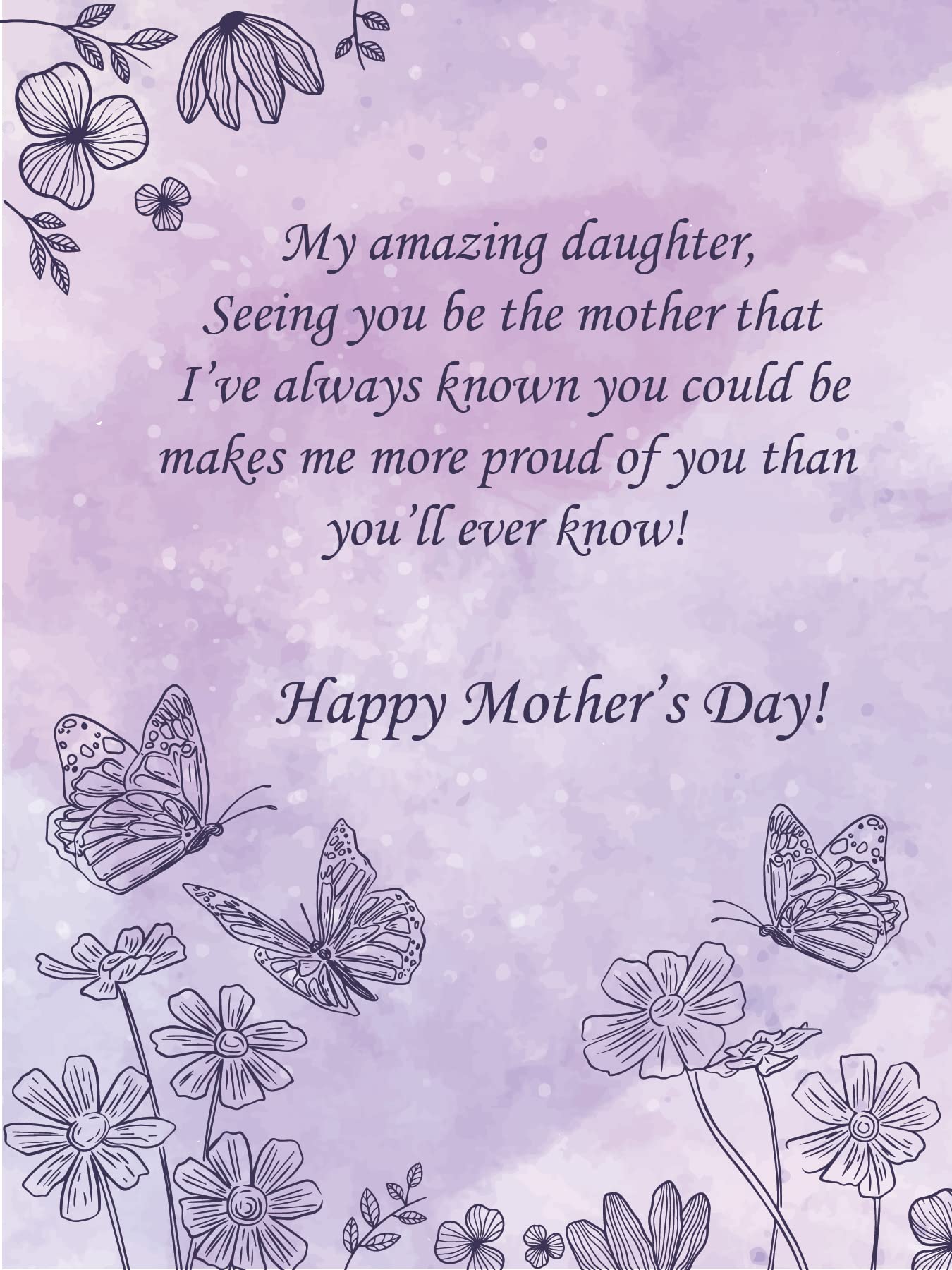 Mothers Day Card - Daughter (Hummingbird)