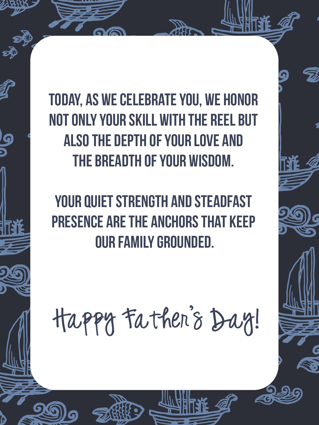 Happy Fathers Day Card - Fishing