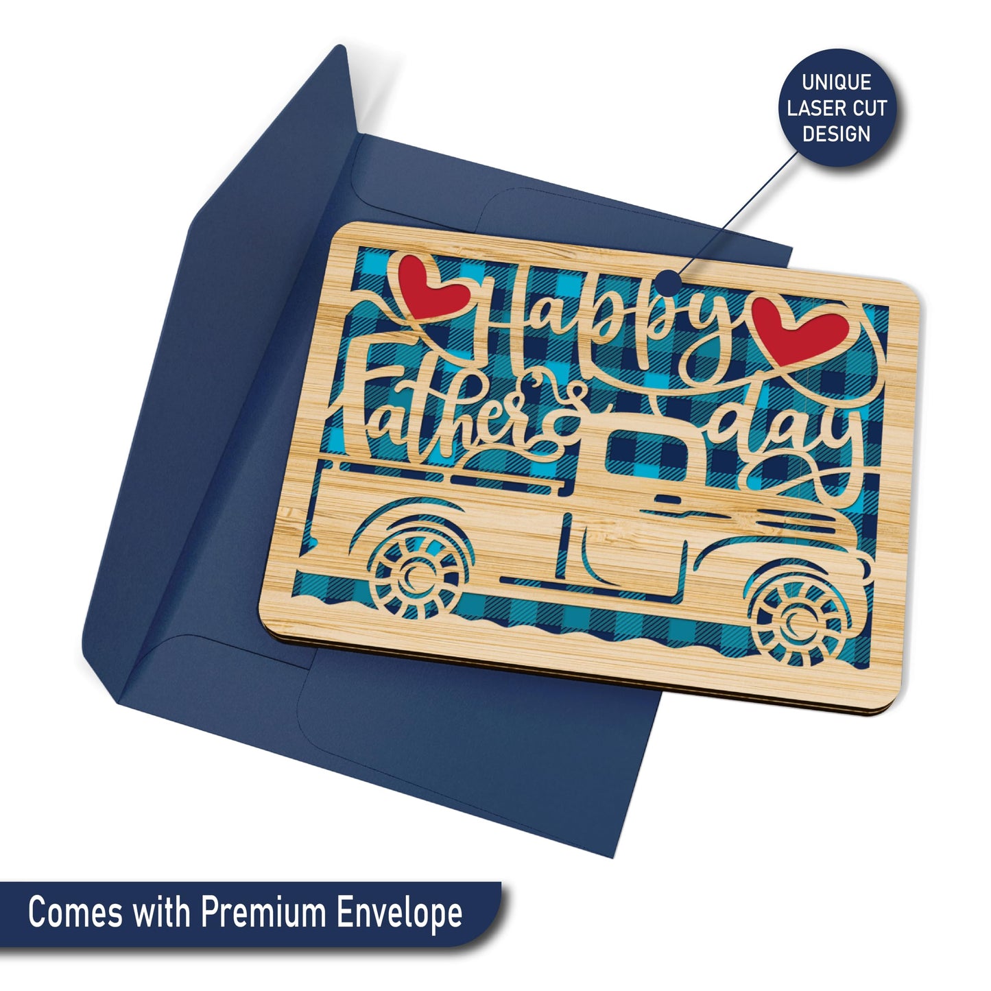 Happy Fathers Day Card - Pick Up Truck