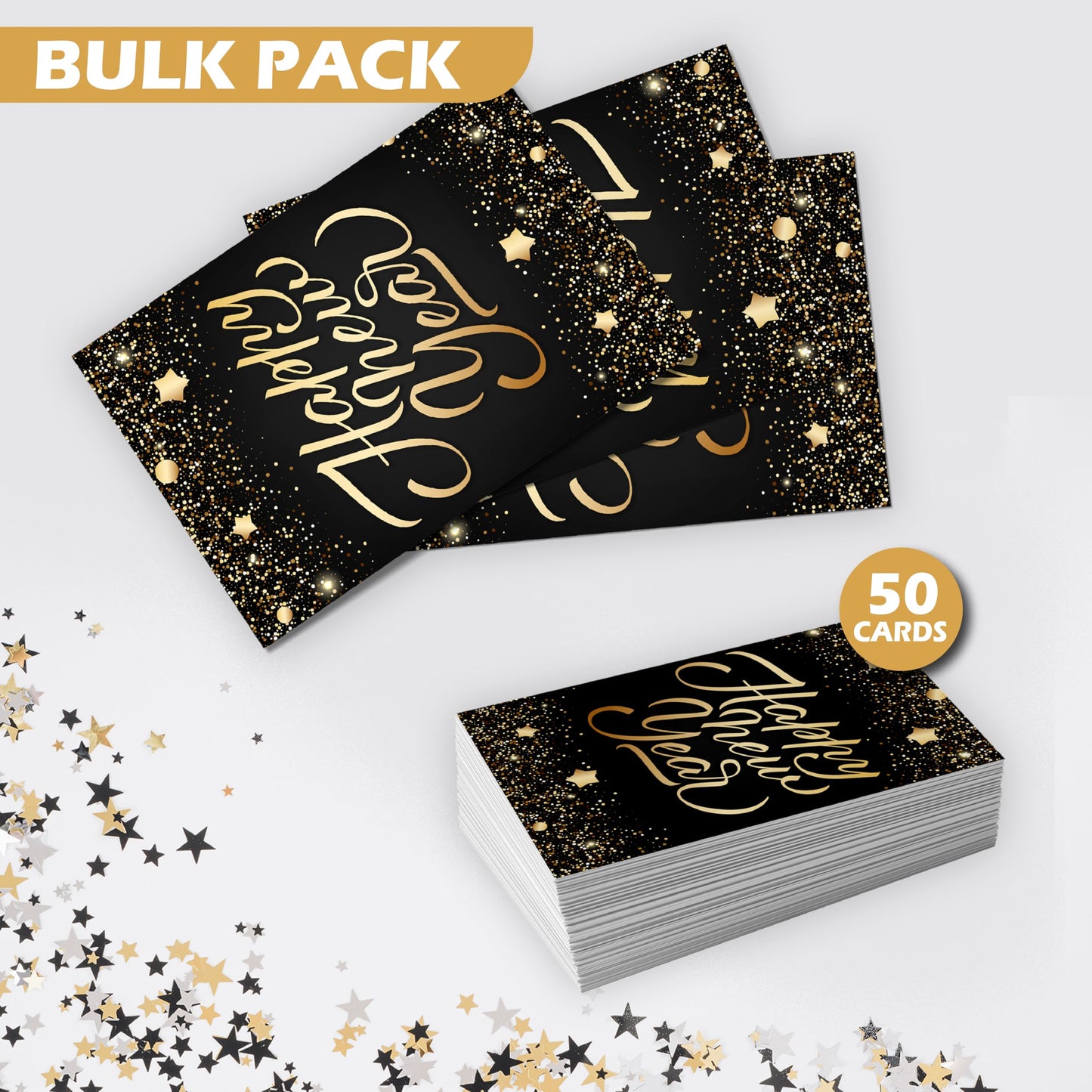 Happy New Year Postcards - Glitter