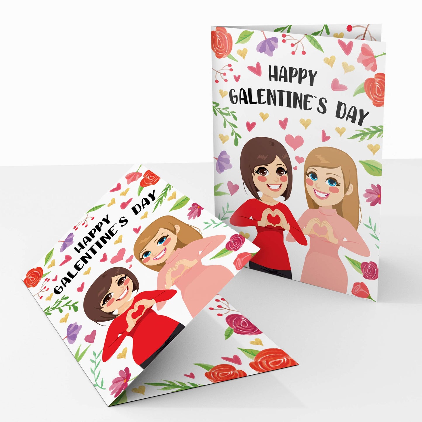 Happy Galentine's Day Cards - (12-Pack, 5 x 7 Inches), Parks and Recreation Themed Valentine's Day Cards Set (Comes With Envelopes) (12-Pack)