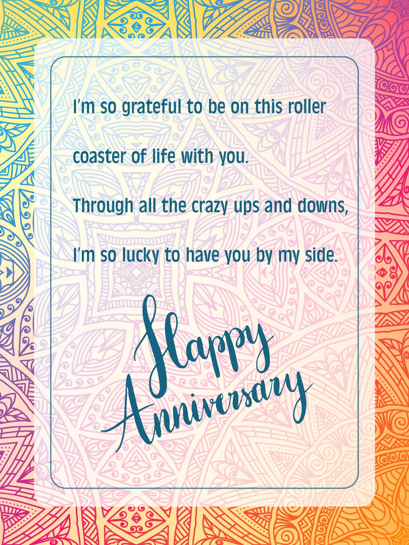 AGAPE LOVE CARDS Wedding Anniversary Card For Husband/Wife - Made From Real Bamboo | 5" X 7" - 1 Pack | Laser Cut, Mandala Themed Anniversary Card for Wife, Husband, Girlfriend, Her, Him