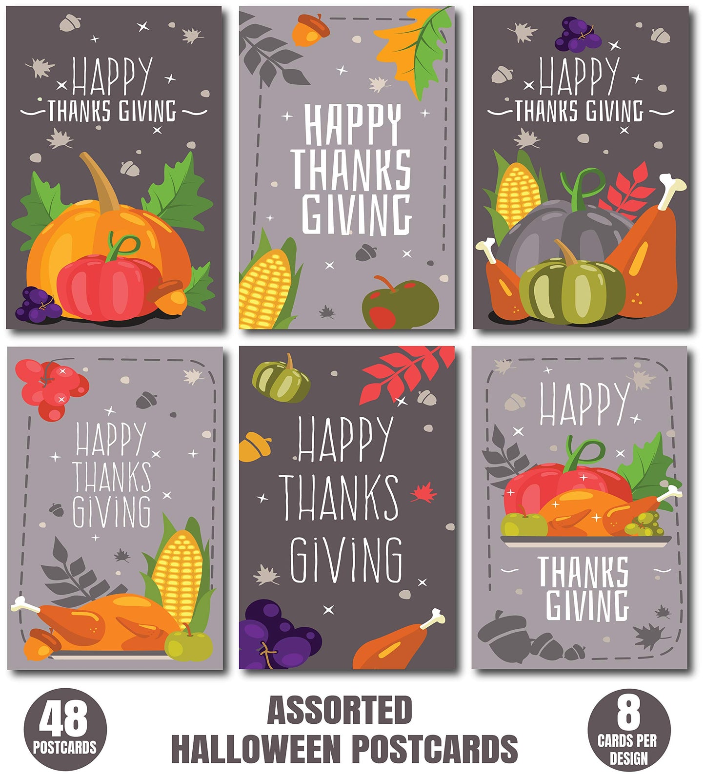 Thanksgiving Postcards - 6 Design Assortment