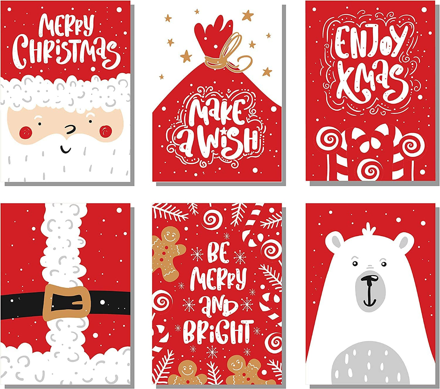 Happy Holiday Postcards / Christmas Postcards - ( 4" X 6" ) Santa
