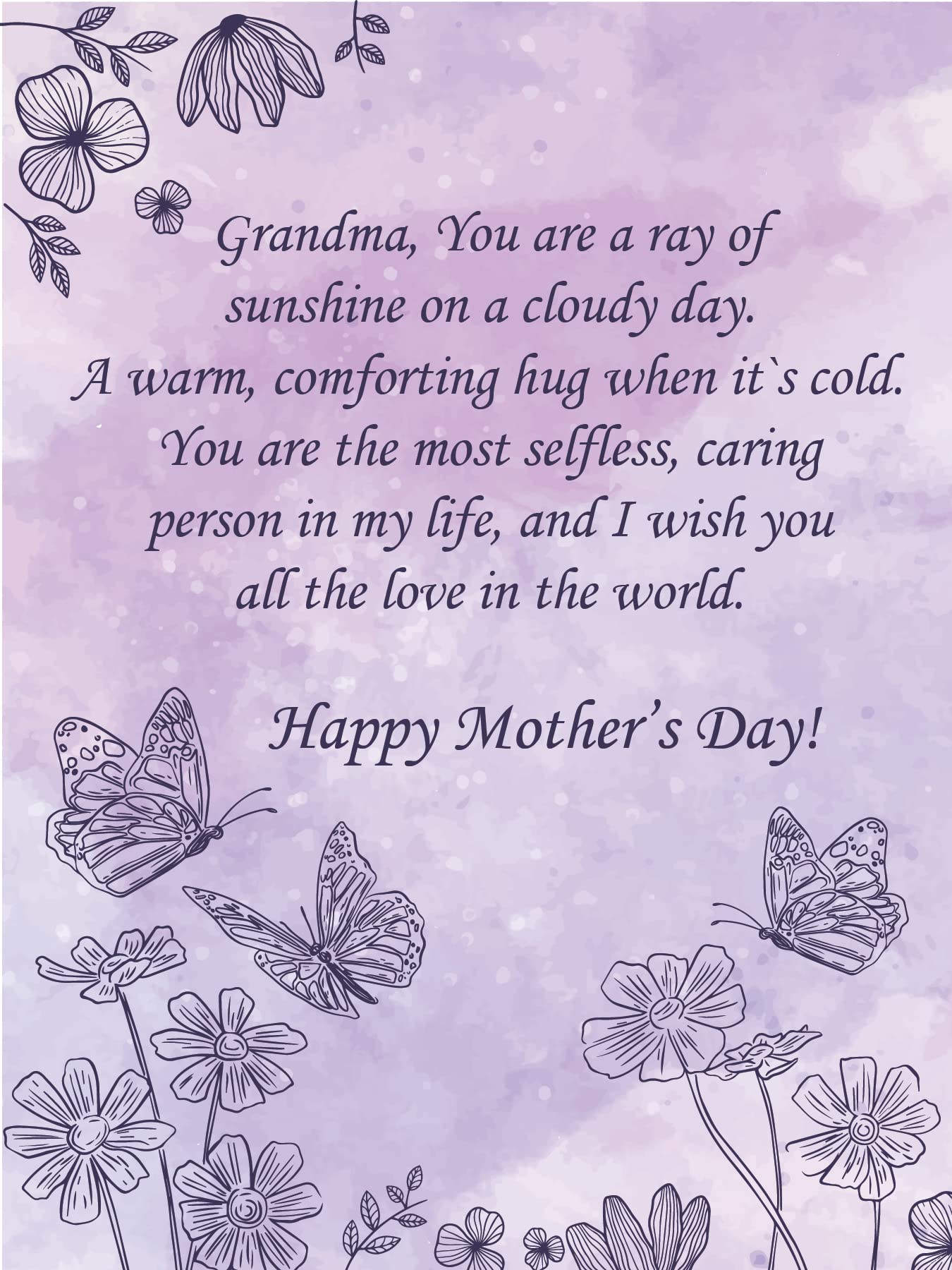 Mothers Day Card - Grandma (Butterfly)
