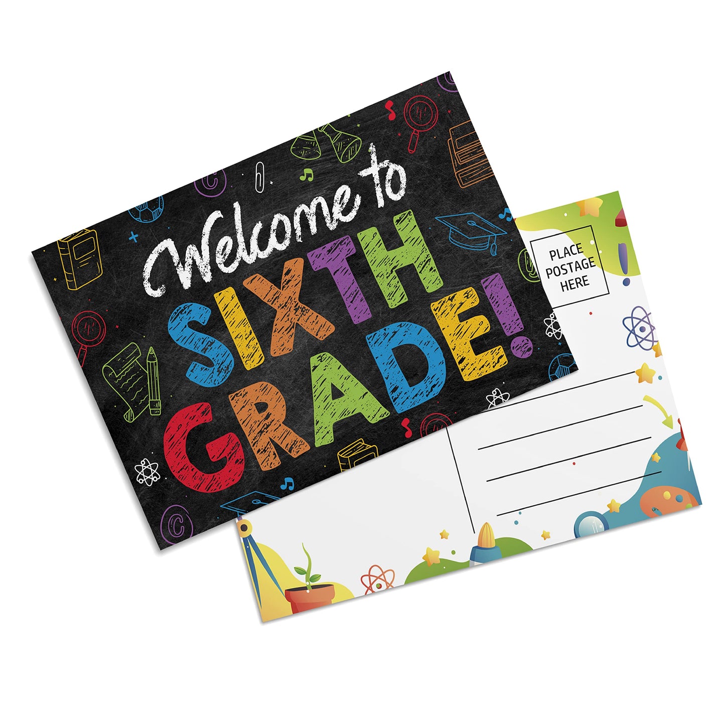 6th Grade Postcards ( Back to School ) - 50 Pack 4"X6"