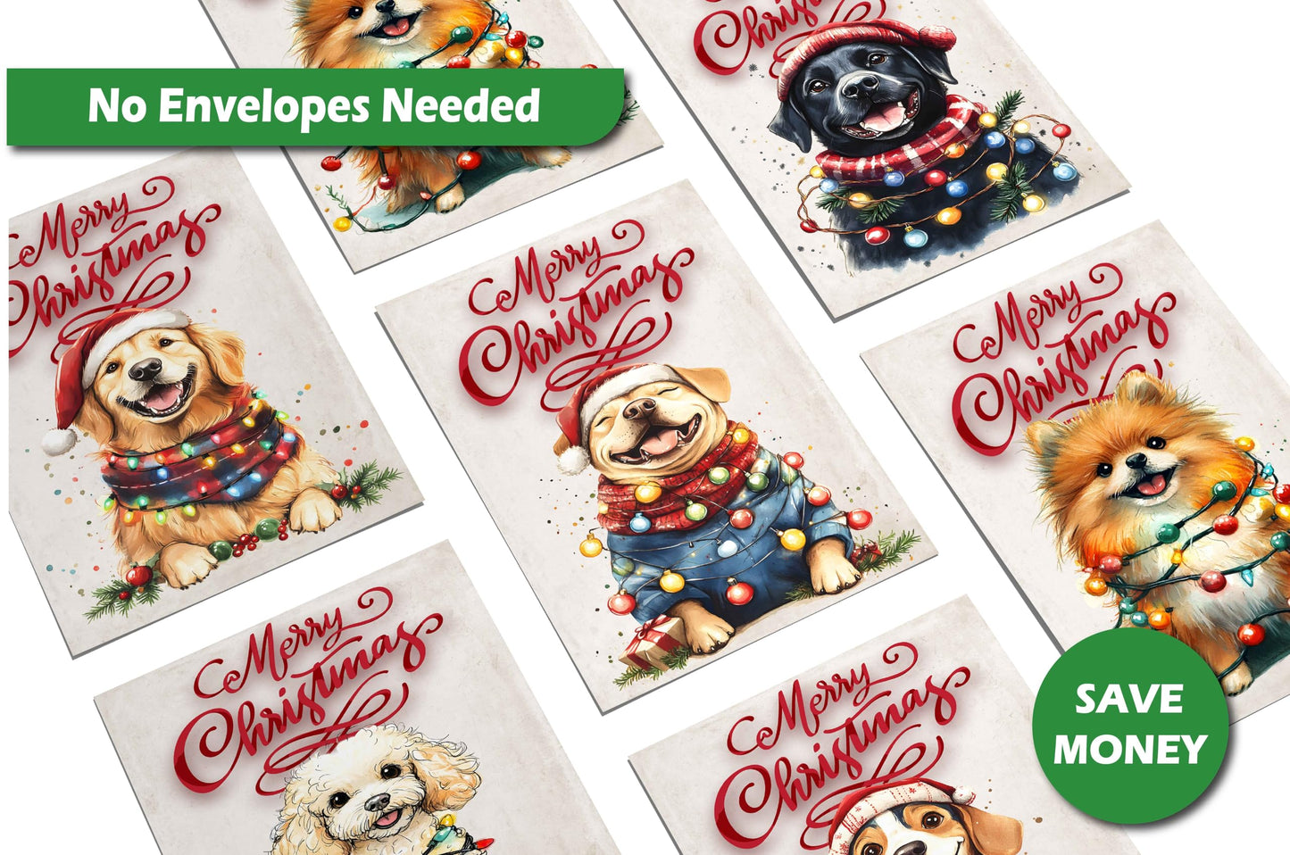 Christmas Postcards for Mailing - (4"X6") Dog