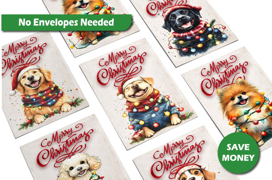 Christmas Postcards for Mailing - (4"X6") Dog