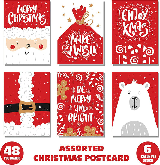 Happy Holiday Postcards / Christmas Postcards - ( 4" X 6" ) Santa