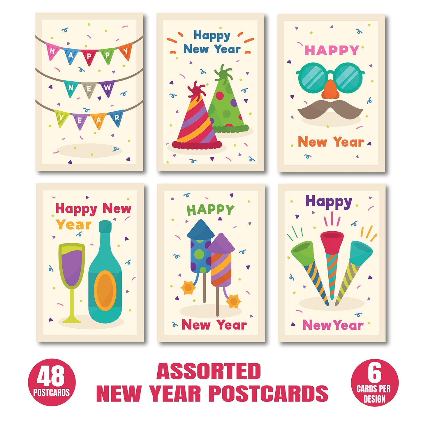 Happy New Year Postcards - Assortment