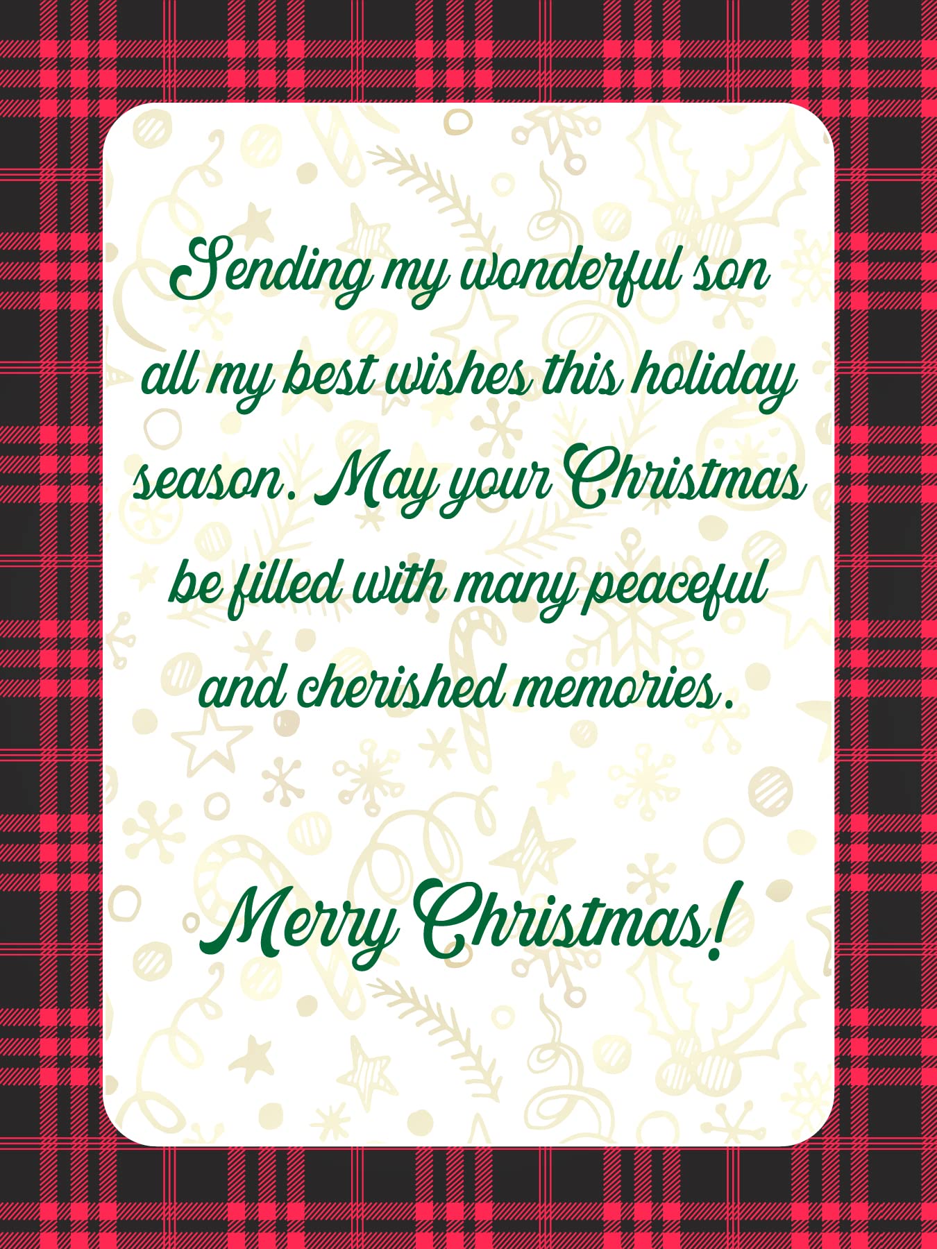 Christmas Card For Son