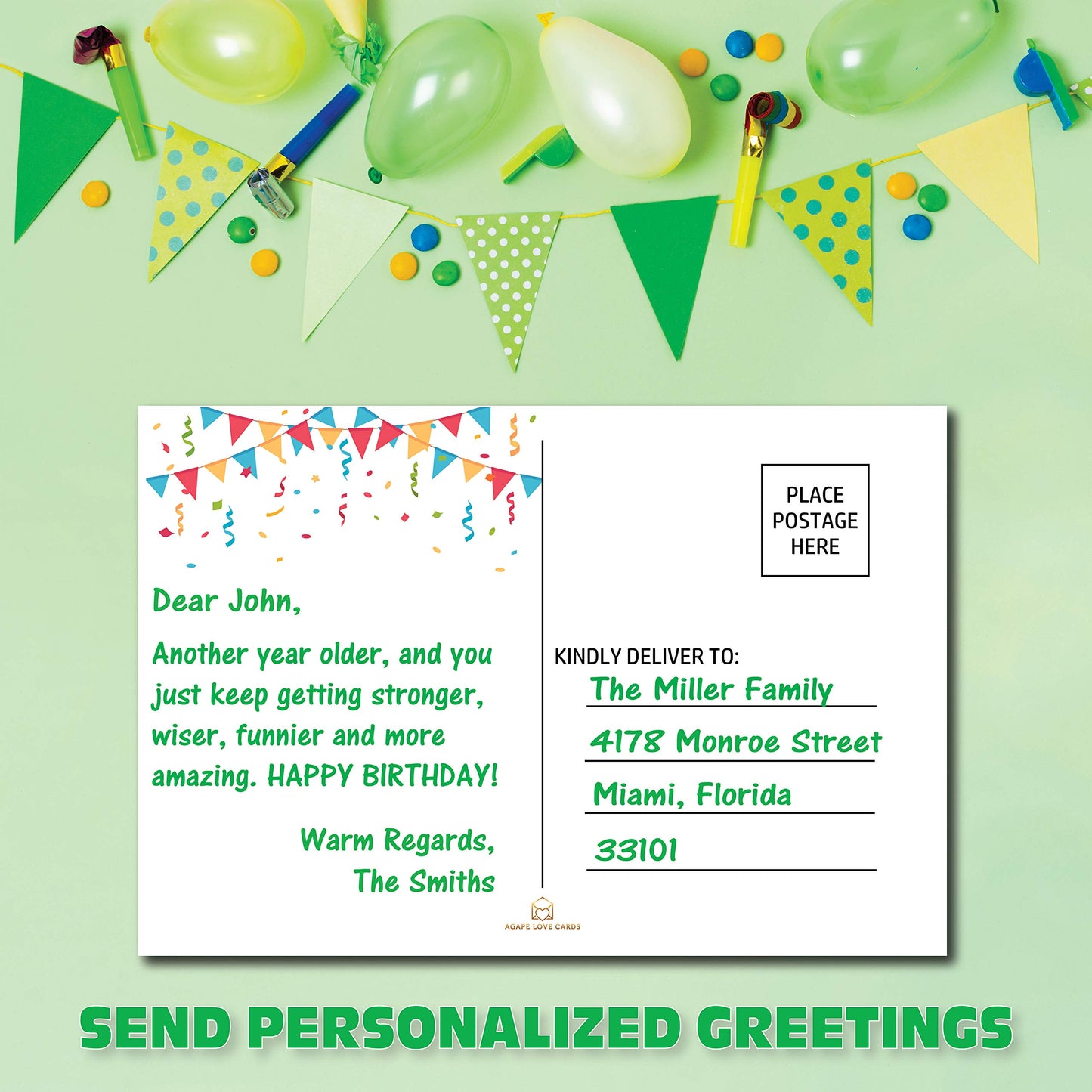 Happy Birthday Postcards - (48 Pack, 6 Different Designs) Party