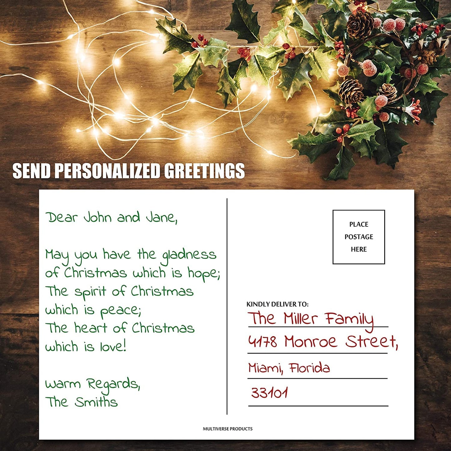 Happy Holiday Postcards / Christmas Postcards - ( 4" X 6" ) Santa