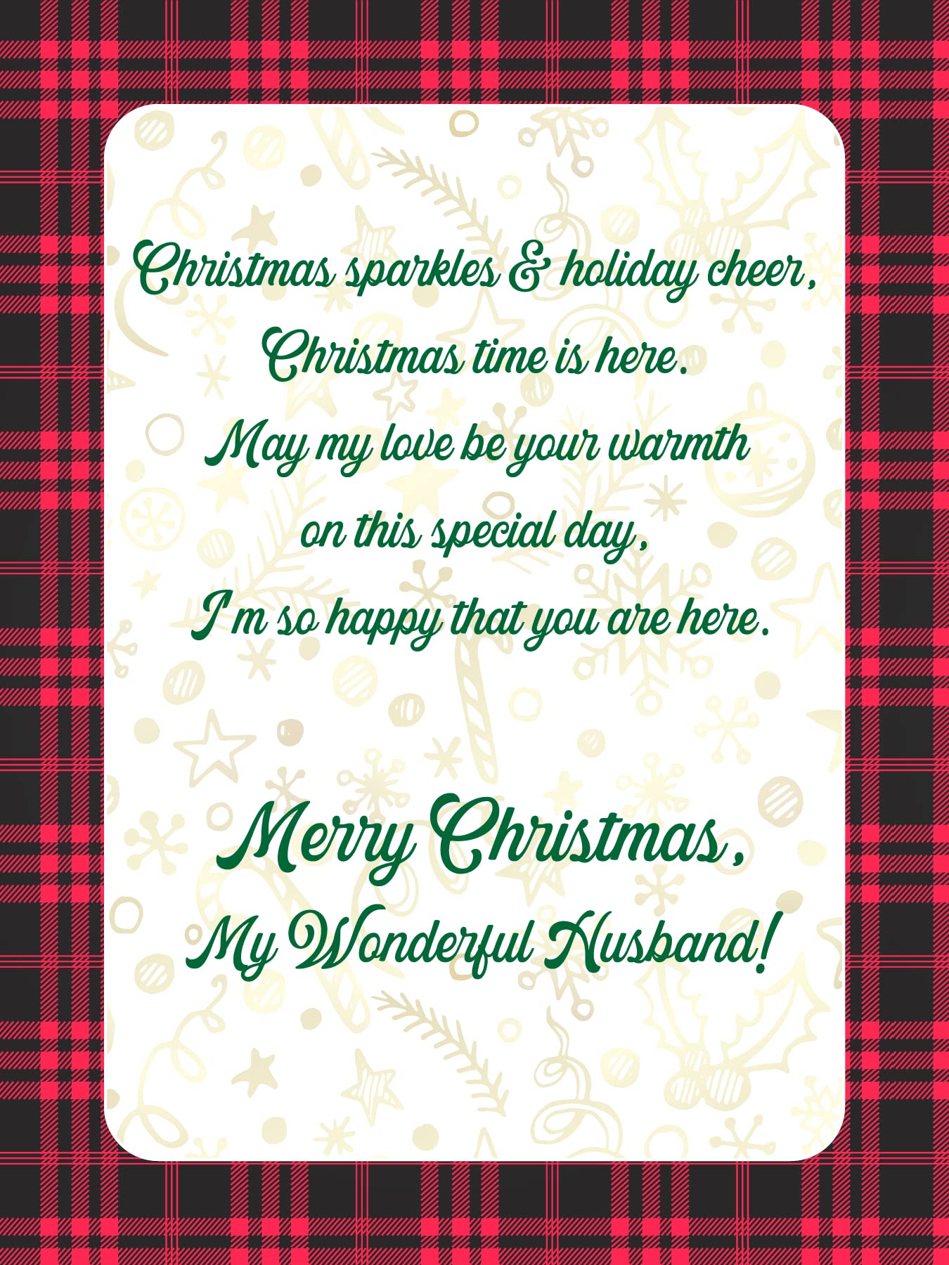 Merry Christmas Card For Husband