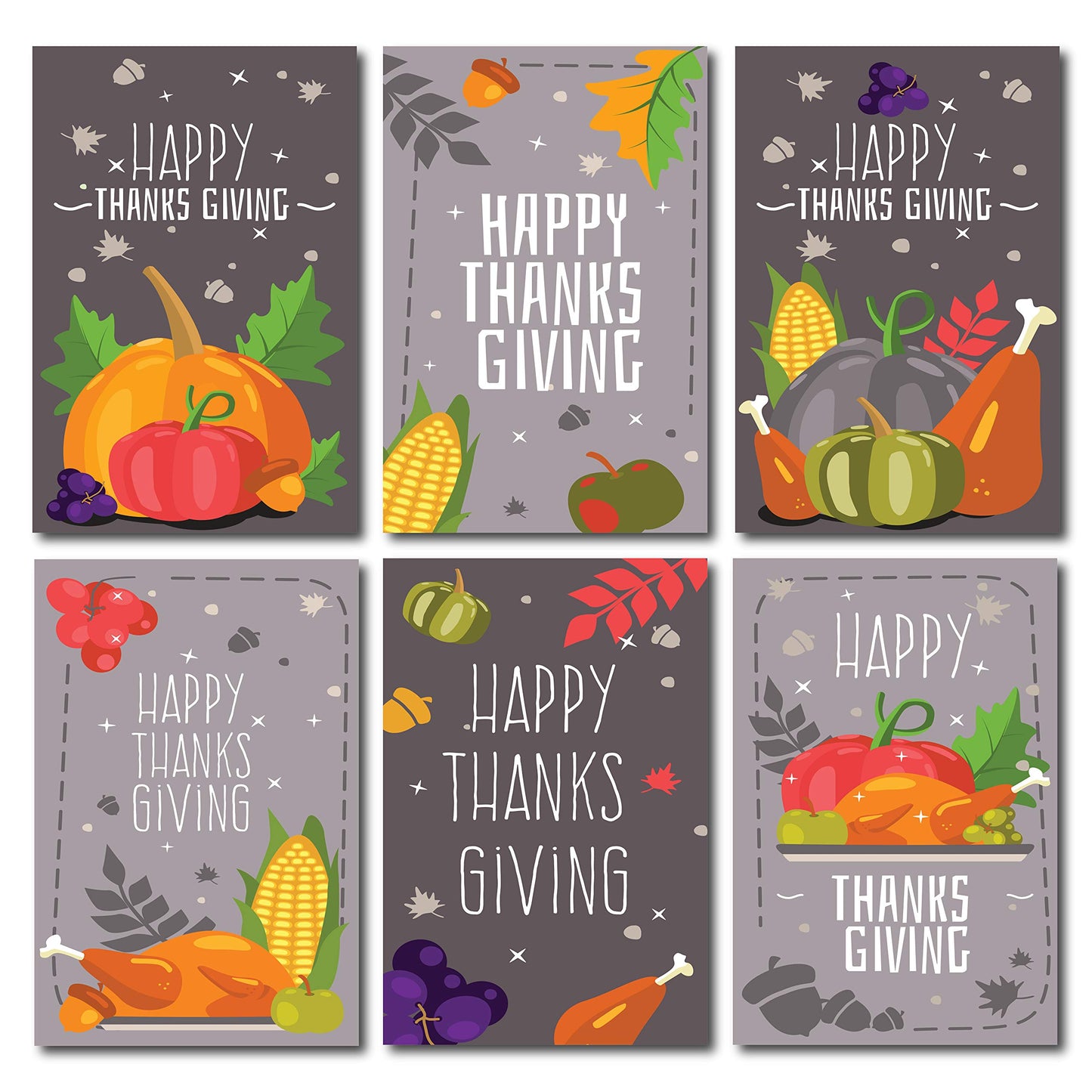 Thanksgiving Postcards - 6 Design Assortment