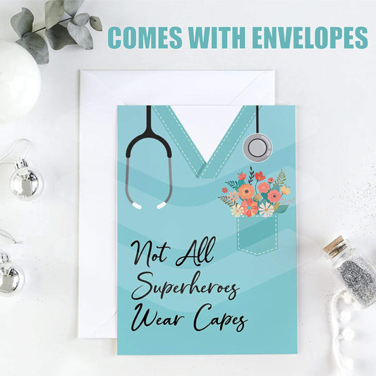 Bulk Nurse Appreciation Week Cards - 5" X 7" (12 Pack, Envelopes Included) | Medical Appreciation Cards | For Nurses, Healthcare, Hospitals, Clinics, Medical Staff, Nursing Homes, Caregivers etc.