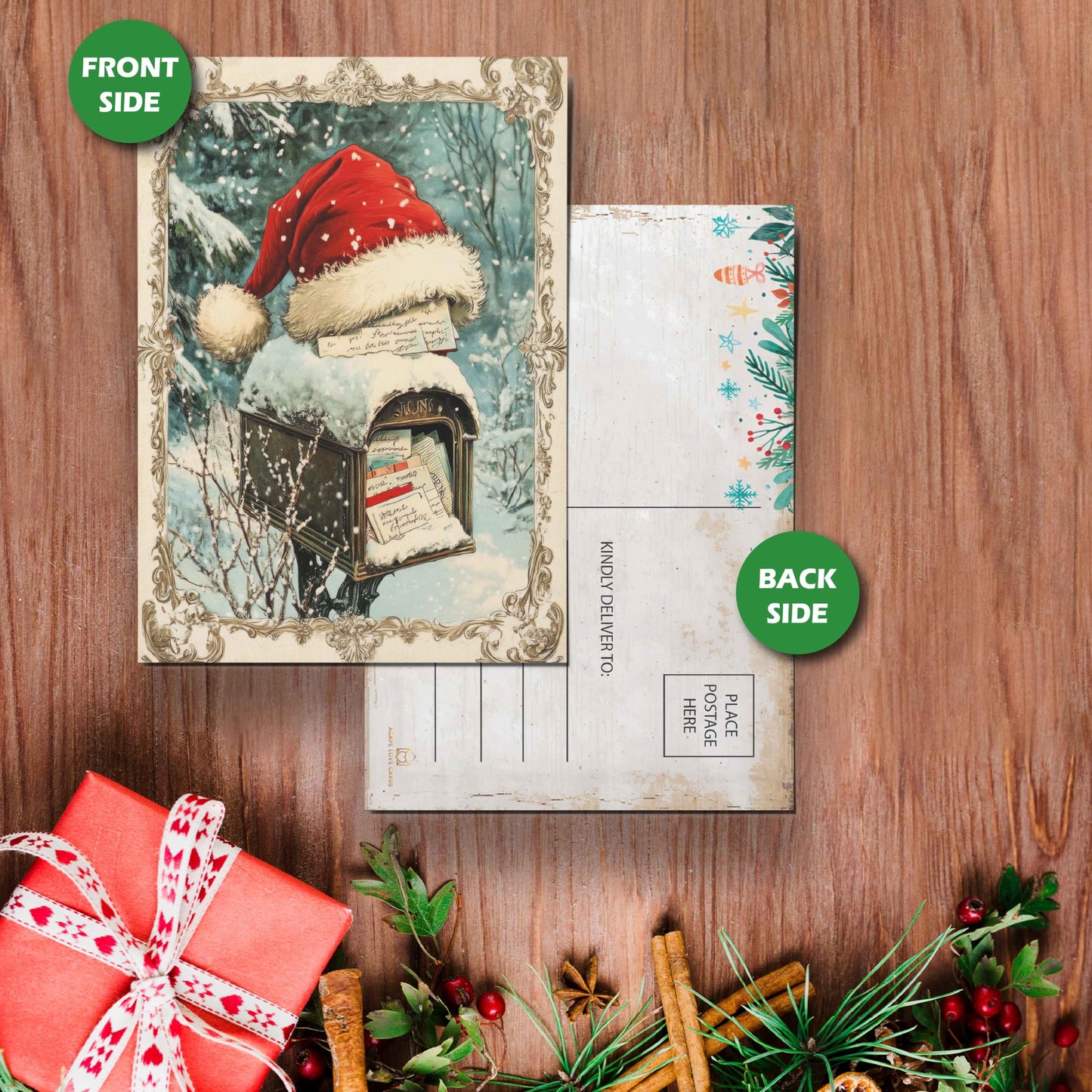 Christmas Postcards : Vintage Holiday Postcards for Mailing - (4" x 6")