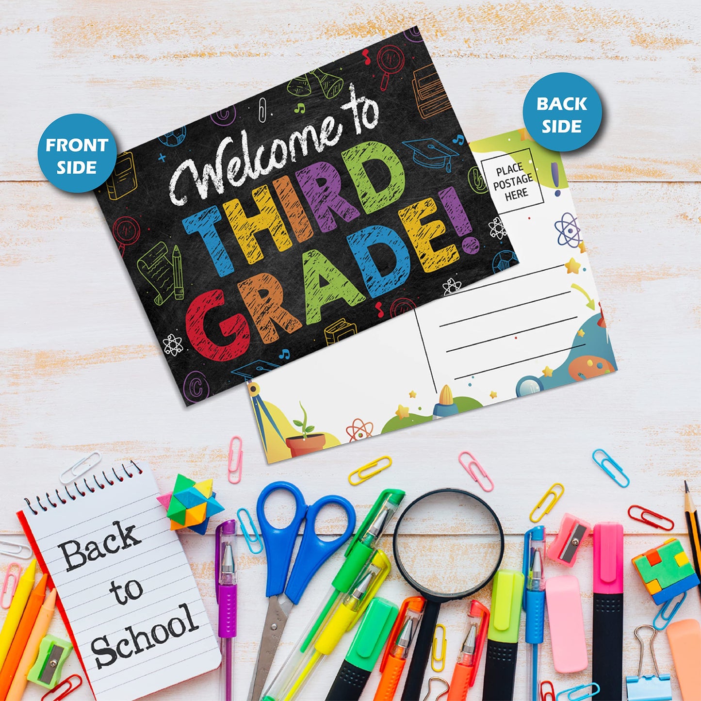 3rd Grade Postcards ( Back to School ) - 50 Pack 4"X6"