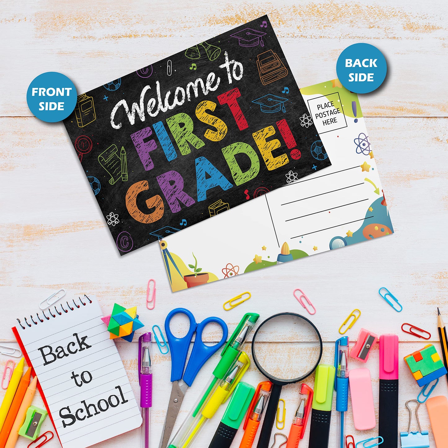1st Grade Postcards ( Back to School ) - 50 Pack 4"X6"