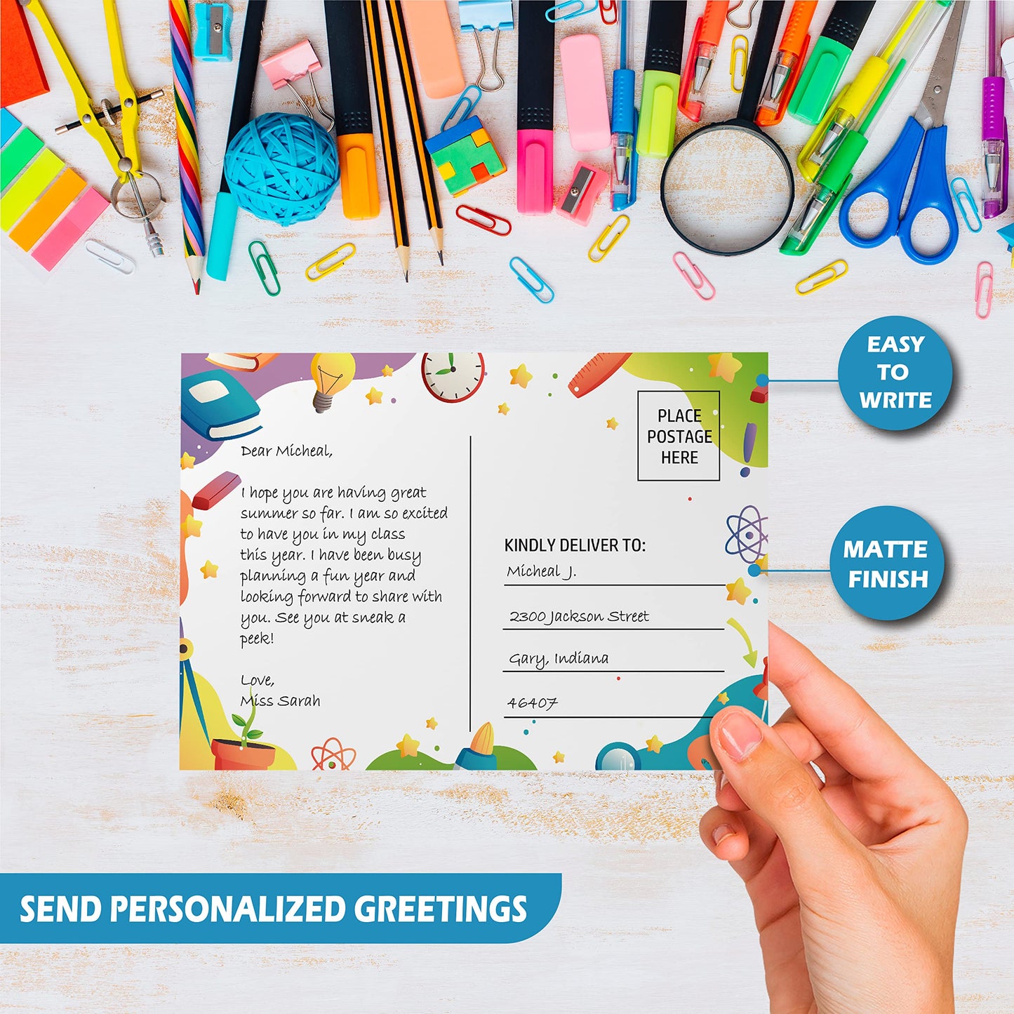 Preschool Postcards ( Back to School ) - 50 Pack 4"X6"