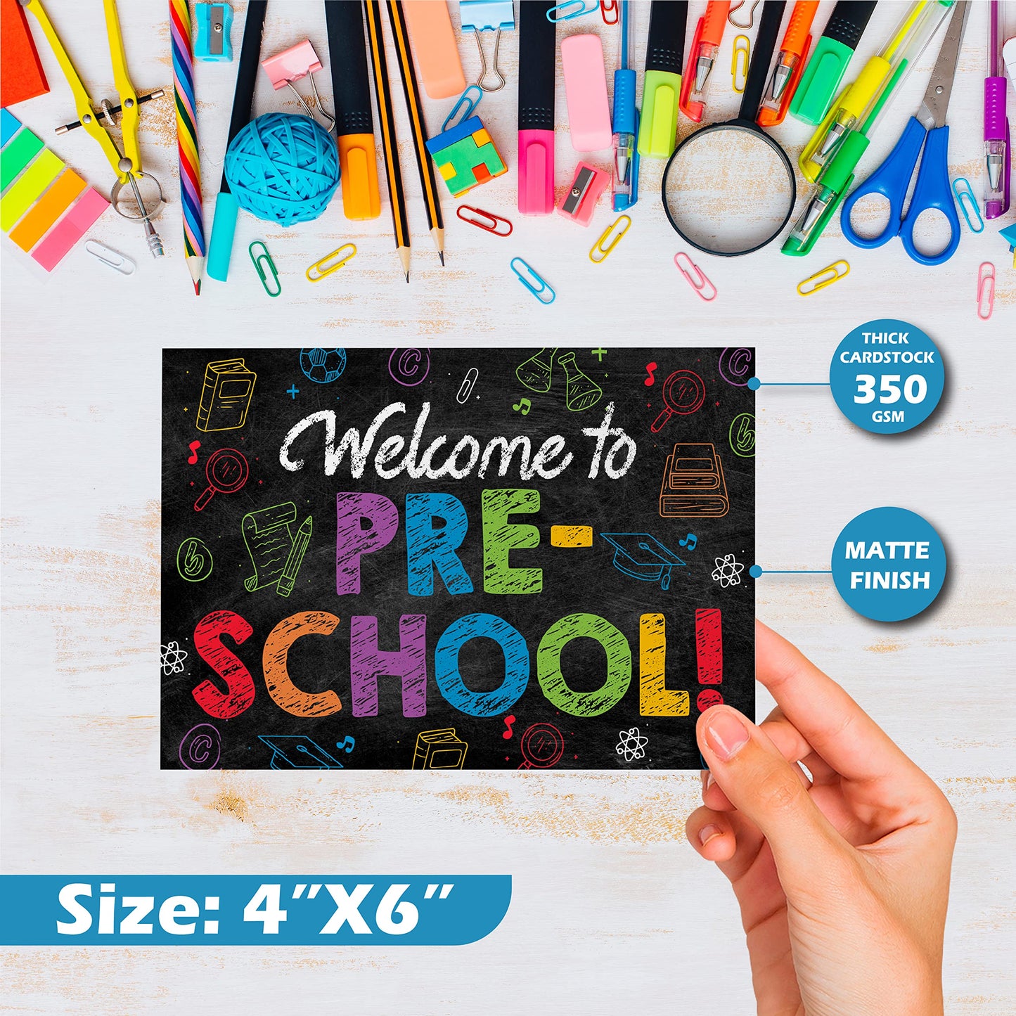 Preschool Postcards ( Back to School ) - 50 Pack 4"X6"