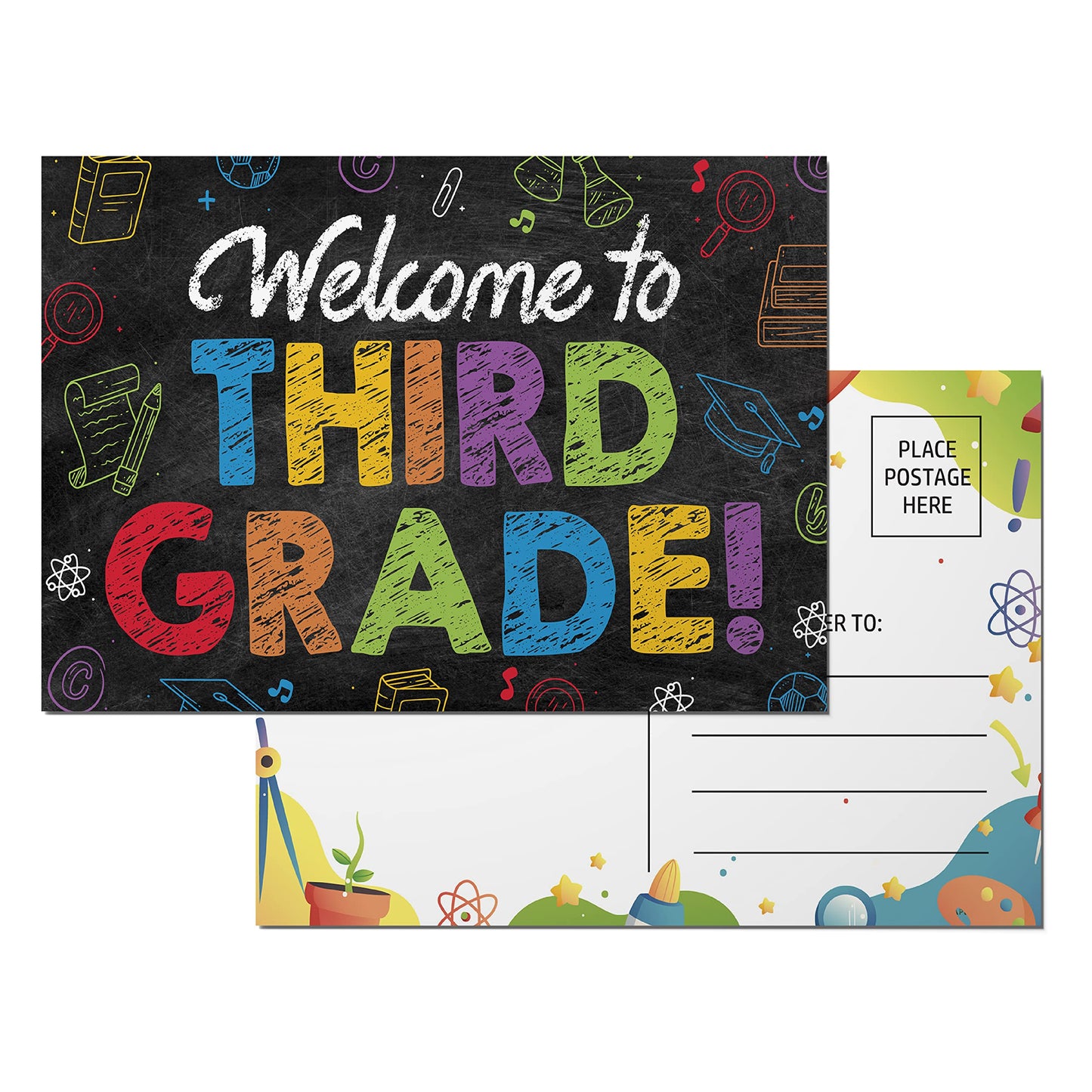 3rd Grade Postcards ( Back to School ) - 50 Pack 4"X6"