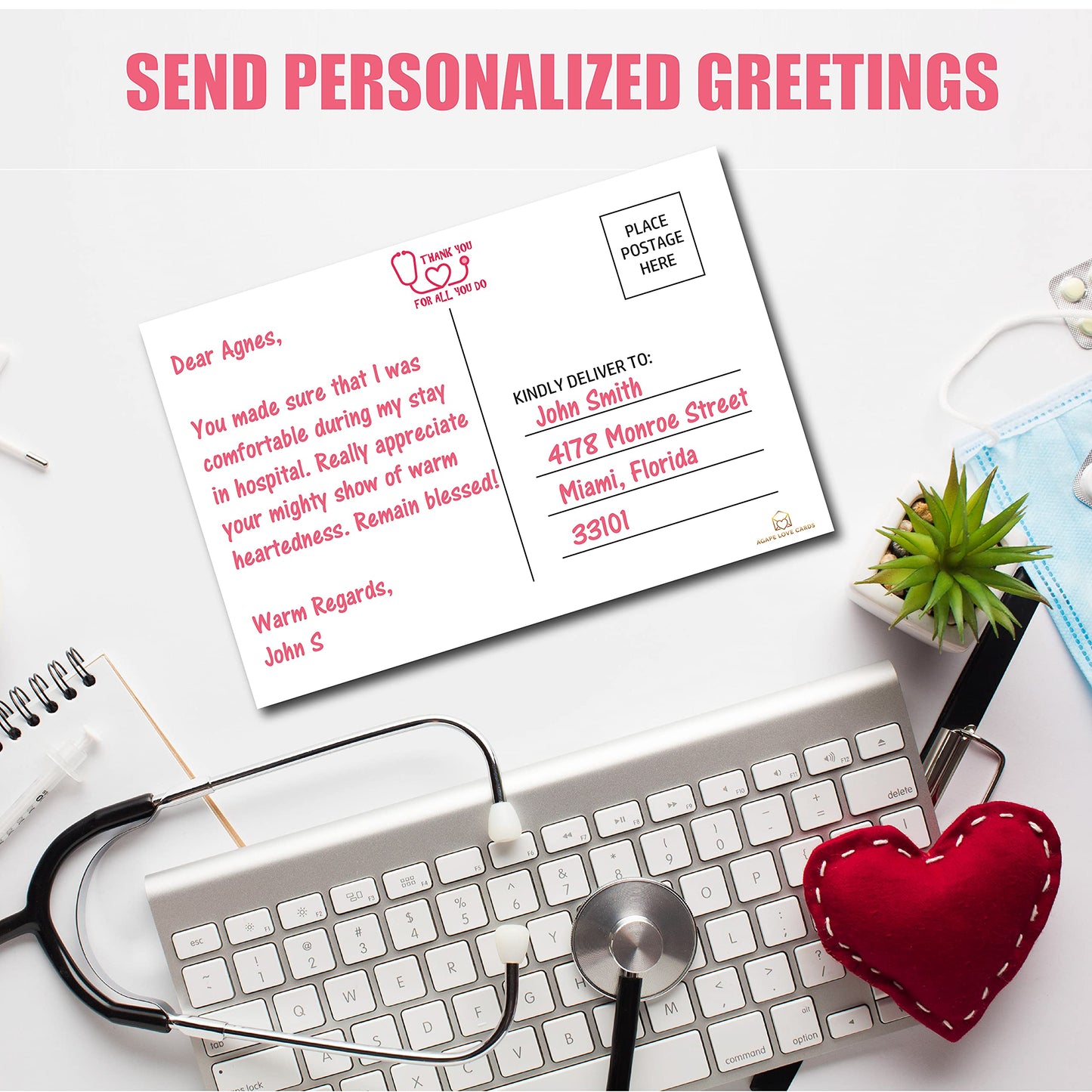 Happy Nurse`s Day / Week Postcards - (50 Pack) 4"X6"