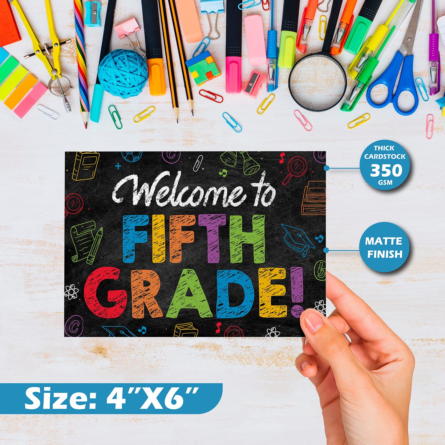 5th Grade Postcards ( Back to School ) - 50 Pack 4"X6"