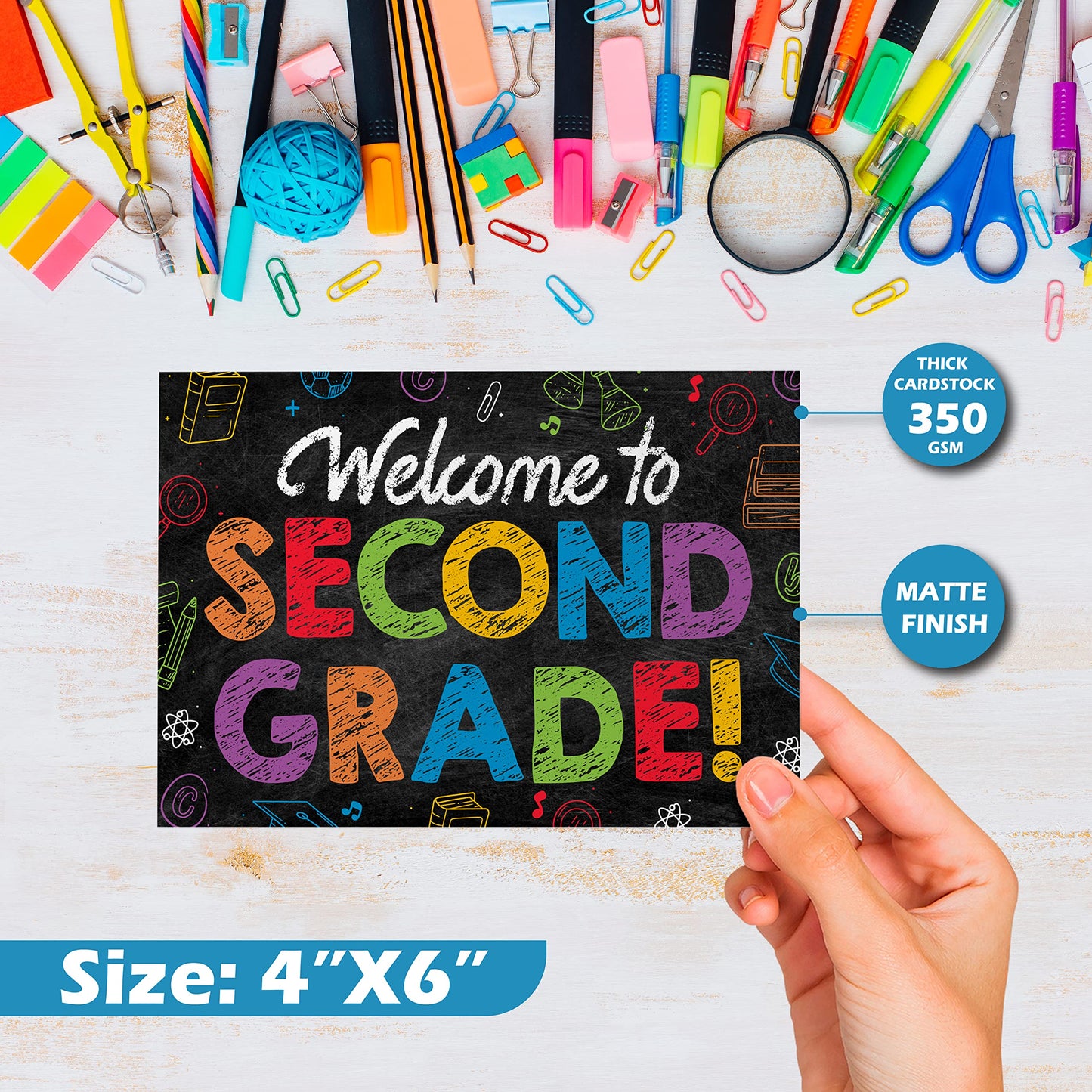 2nd Grade Postcards ( Back to School ) - 50 Pack 4"X6"