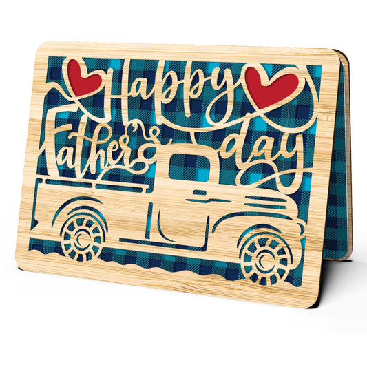 Happy Fathers Day Card - Pick Up Truck