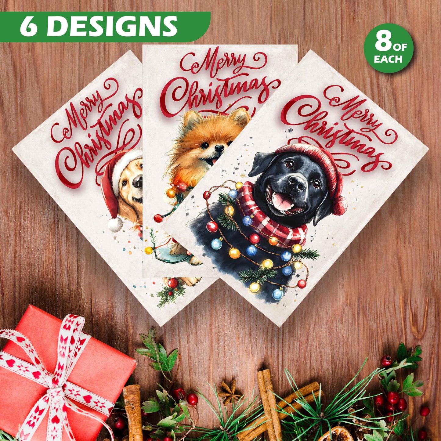 Christmas Postcards for Mailing - (4"X6") Dog